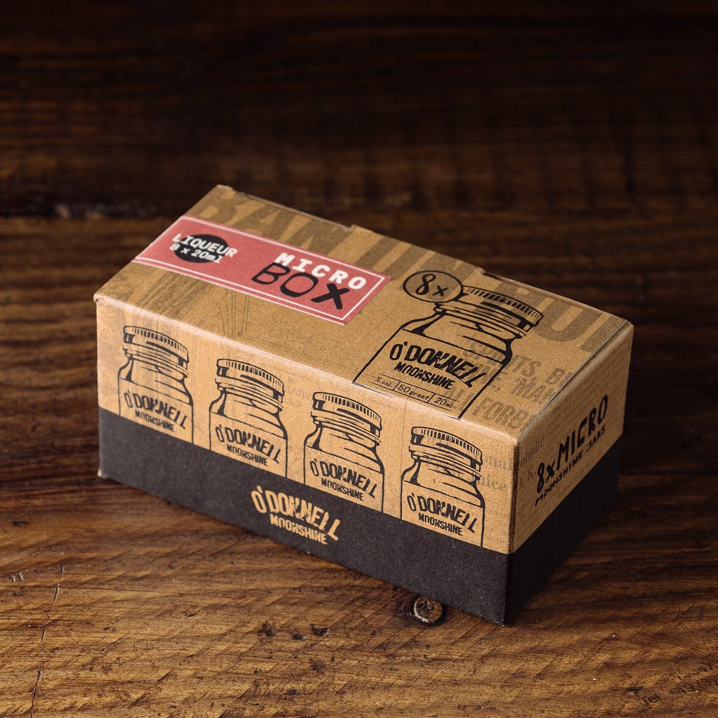 O'Donnell Moonshine 8er micro box packaging shot