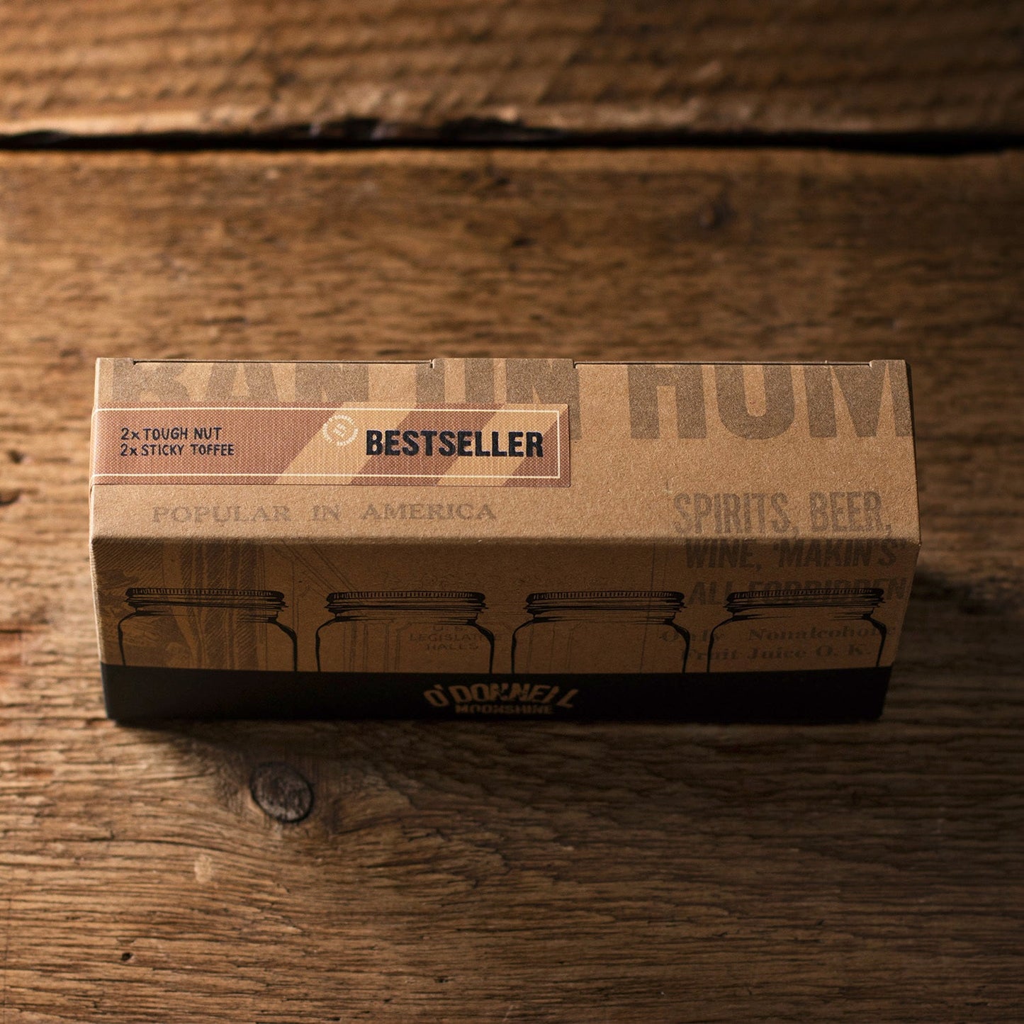 O'Donnell Moonshine bestseller miniset set of 4 packaging shot from above